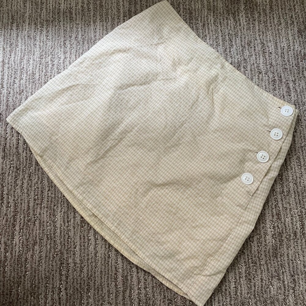 Urban Outfitters Stockholm Plaid Side Button-Down Mini Skirt